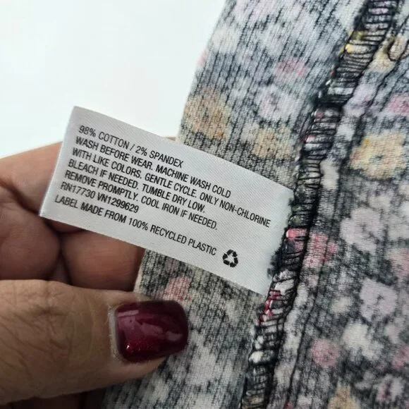 Art Class Girls Floral Corduroy Skirt Size M 7/8 Lined Stretch - Picture 4 of 10